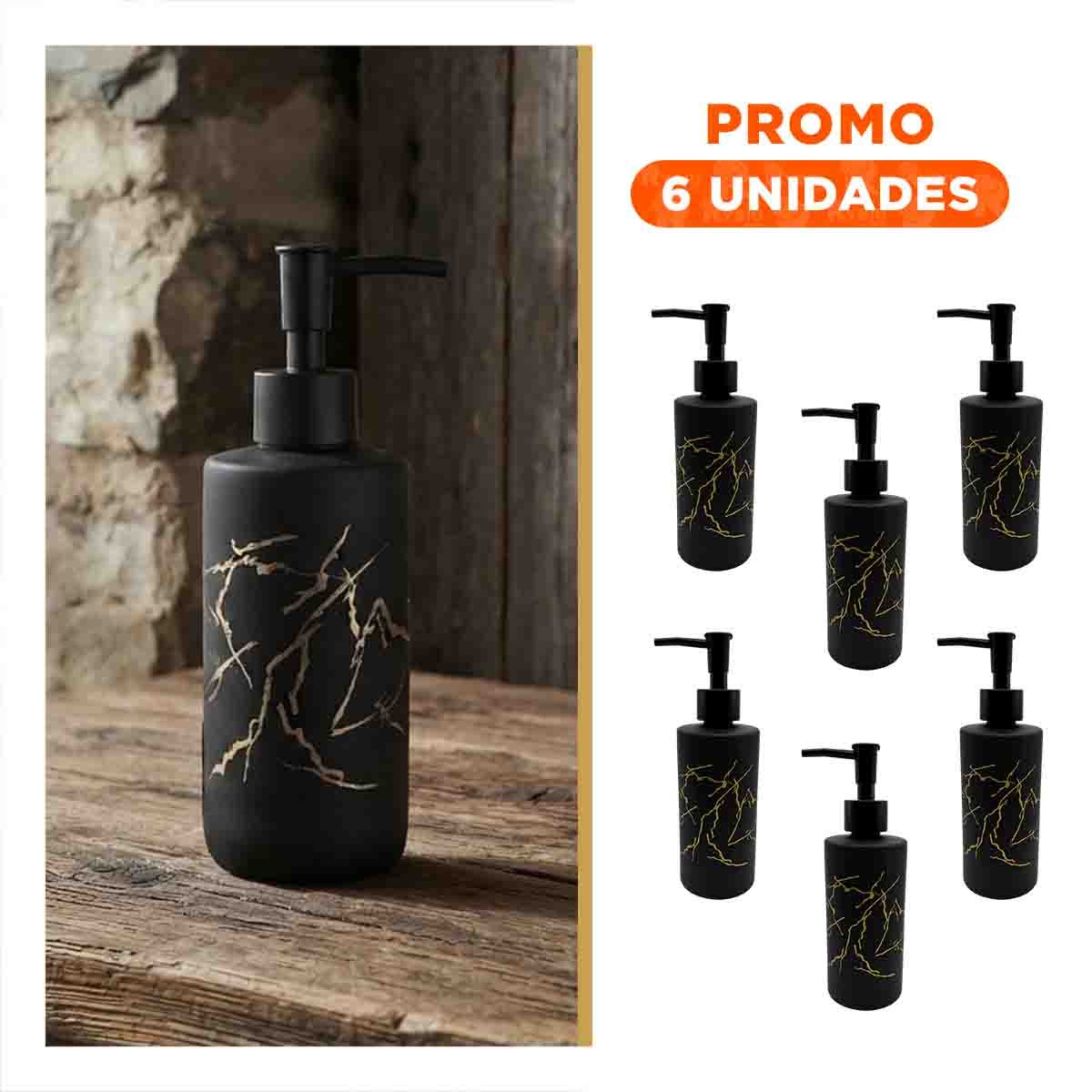 PACK6 ENVASE PARA PRODUCTOS LIQUIDOS CILINDRO COLOR NEGRO 20X6,8CM - 1