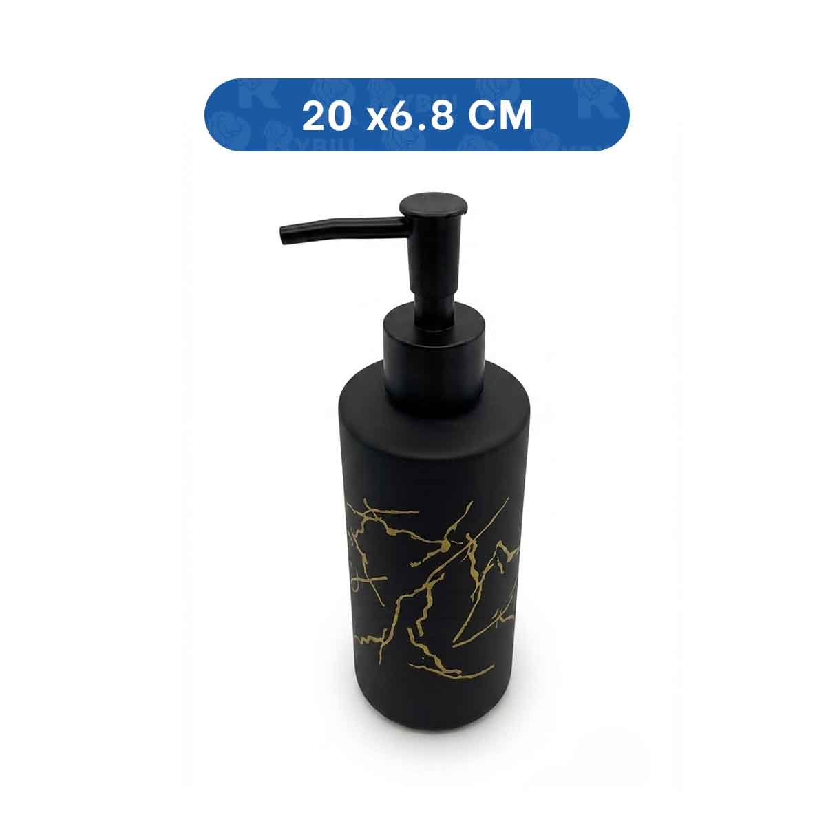 CONTENEDOR PARA LOCION DE MANOS CILINDRO COLOR NEGRO 20X6,8CM Y LIGAS REGALO - 4