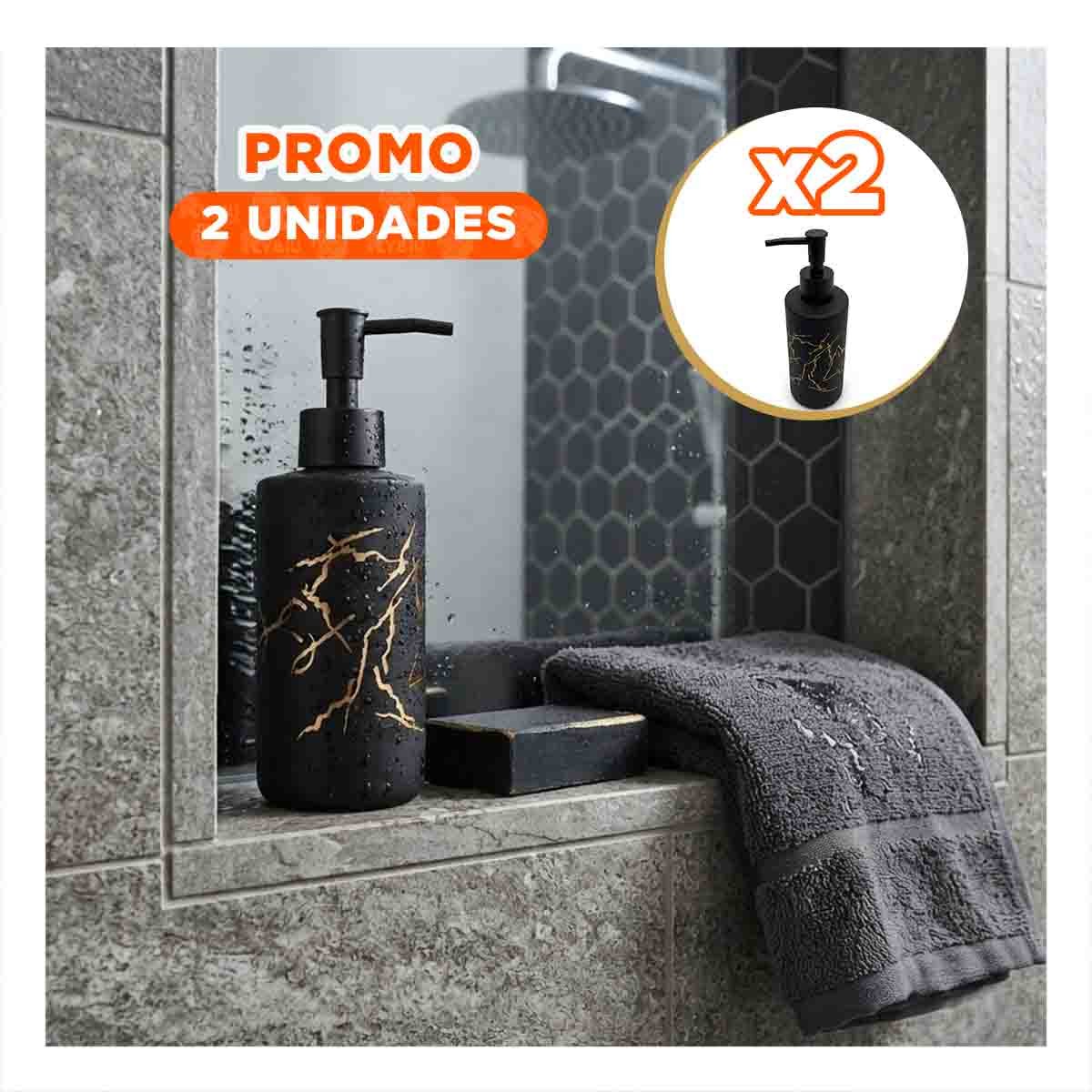 PACK2 DISPENSADOR PARA DETERGENTE DE COCINA COLOR NEGRO 20X6,8CM YREGALO STICKER - 1