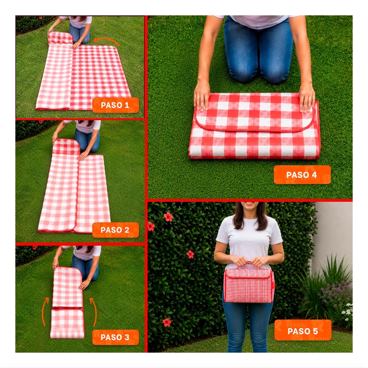 PACK2 COBIJA MULTIUSO TIPO CARTERA PARA PICNIC Y CAMPING YPAPEL REGALO - 3