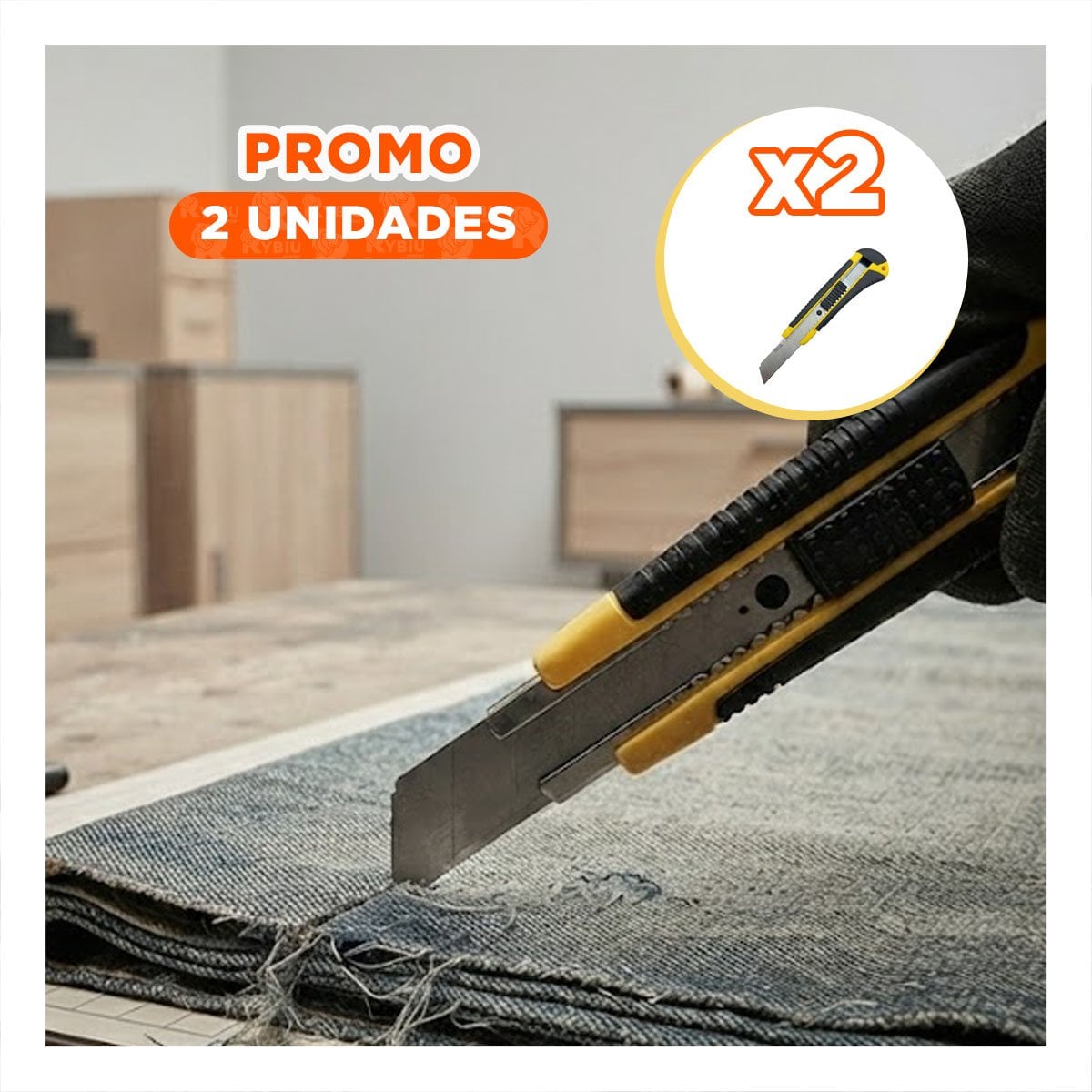 PACK2 NAVAJA RETRACTIL 18 MM AMARILLO CON ESTUCHE PARA CORTES PRACTICOS YREGALO STICKER - 1