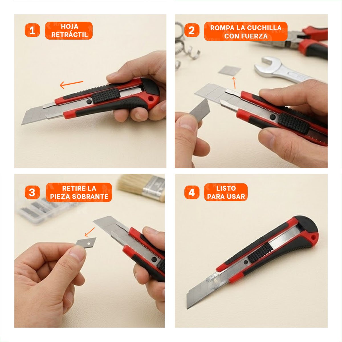 PACK12 CORTADOR PROFESIONAL RETRACTIL 18 MM ROJO CON ESTUCHE PARA TRABAJOS YPAPEL REGALO - 2