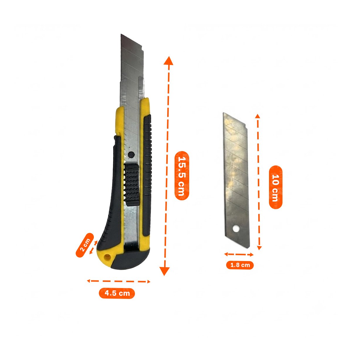 PACK12 TRINCHETA VERSATIL 18 MM CON ESTUCHE DE CUCHILLA PARA MULTIPLES USOS YREGALO STICKER - 4