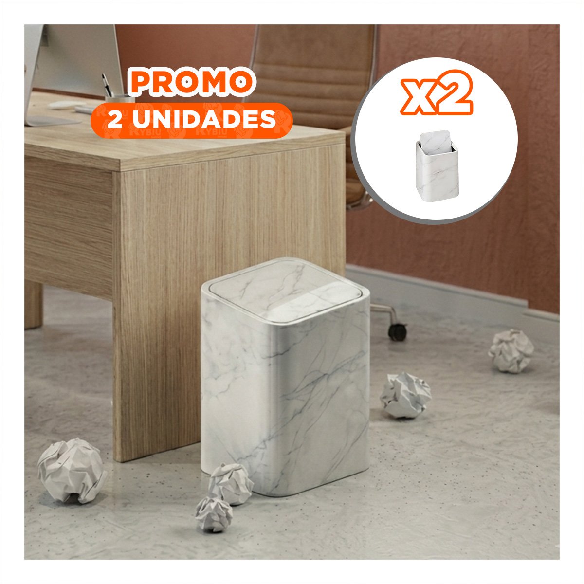 PACK2 TACHO PARA COCINA DESMONTABLE DE USO DOMESTICO COLOR BLANCO YREGALO STICKER - 1