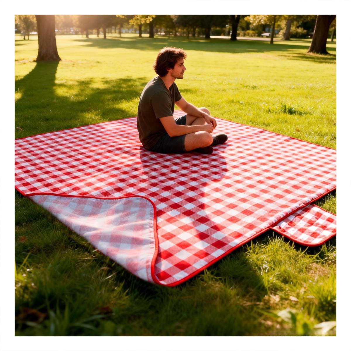 PACK2 MANTA PRACTICA TIPO CARTERA 160X200CM PARA USO EN CAMPO COLOR ROJO - 2