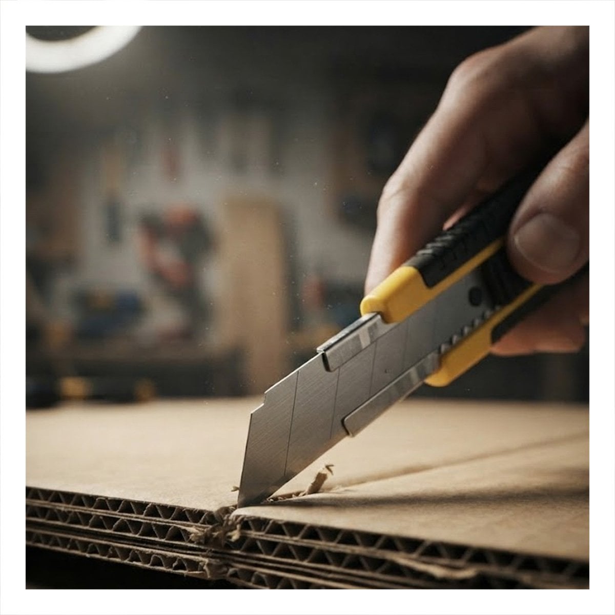 CUTTER RETRACTIL 18 MM AMARILLO CON ESTUCHE DE CUCHILLA PARA CORTE PRECISO Y SEGURO - 2
