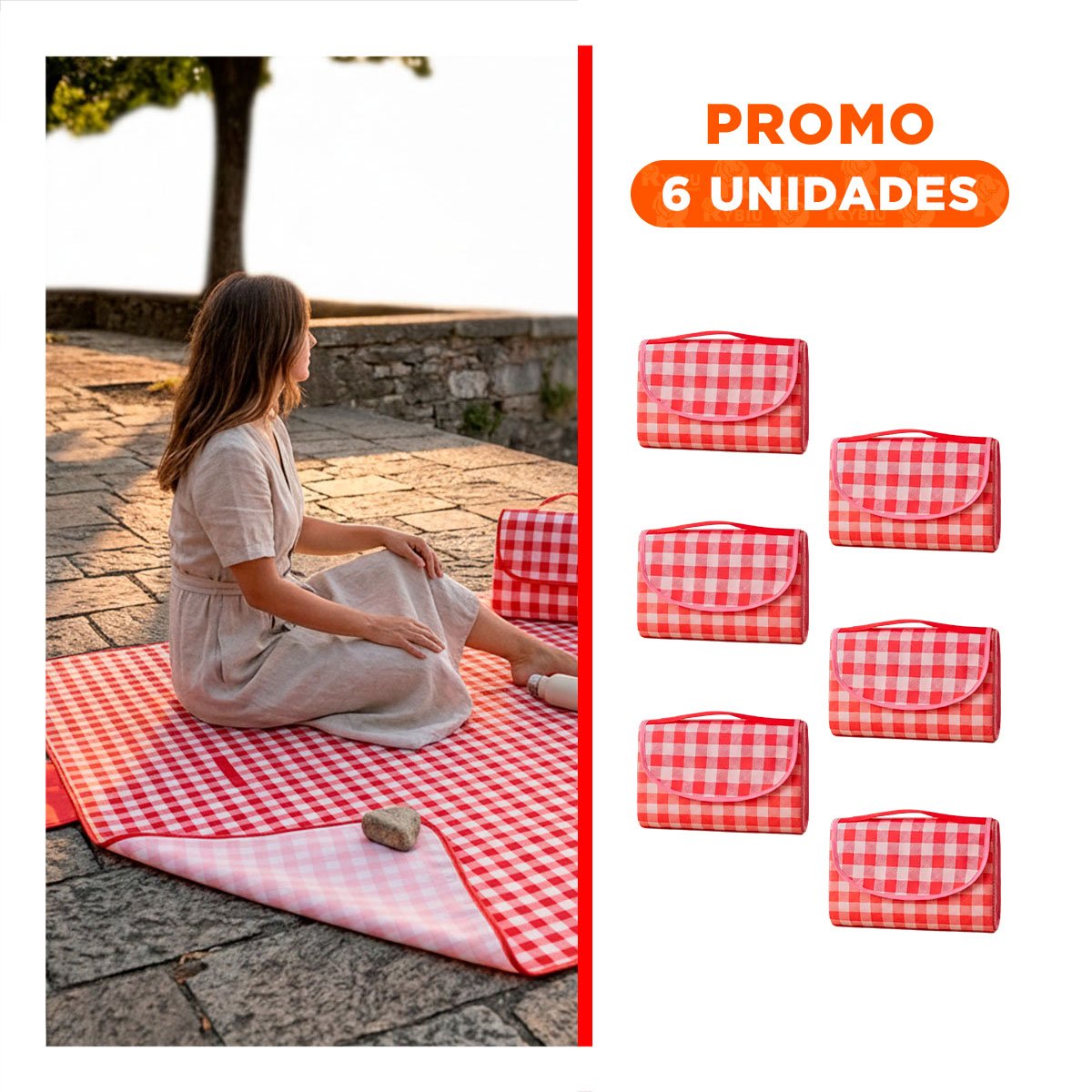 PACK6 COBERTOR PORTATIL TIPO CARTERA UNA TELA PARA ACTIVIDADES AL AIRE LIBRE - 1