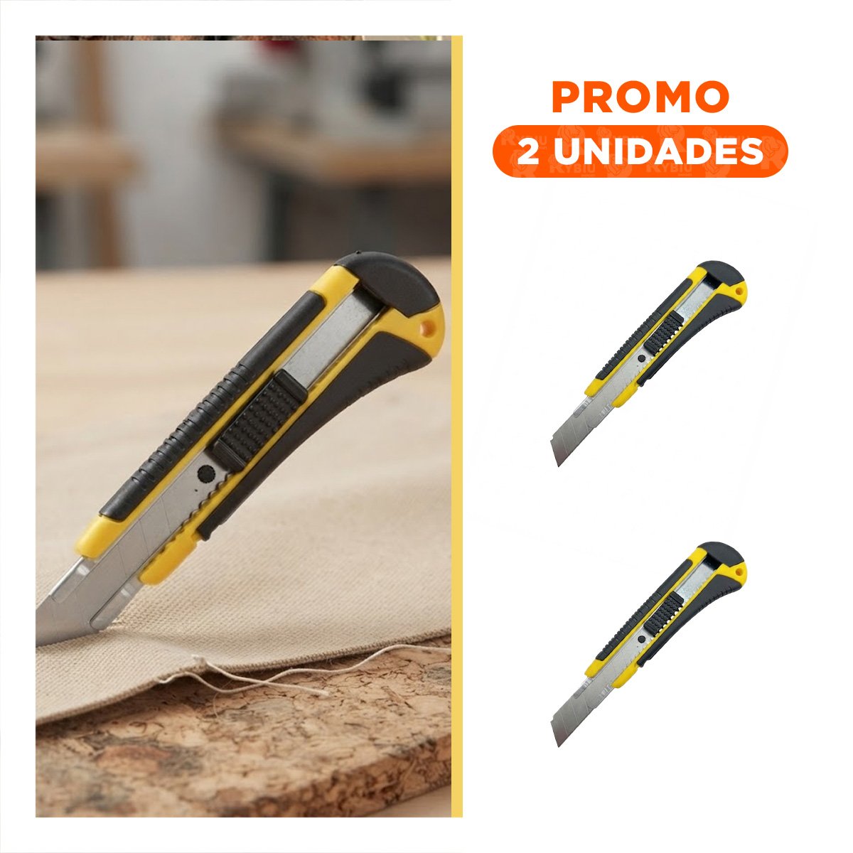 PACK2 CORTADOR DE PRECISION RETRACTIL 18 MM CON ESTUCHE AMARILLO PARA PROYECTOS CREATIVOS - 1