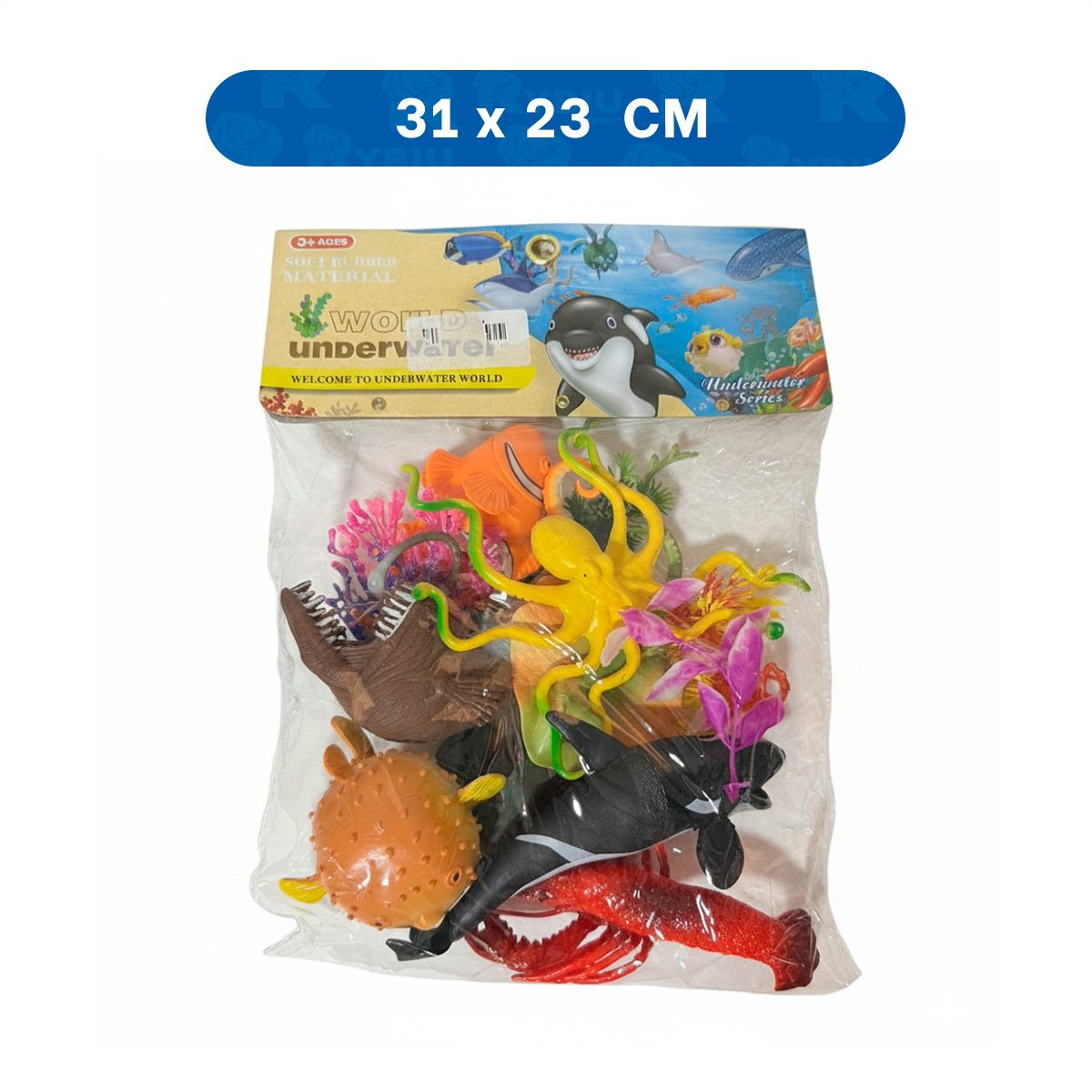 PACK6 PAQUETE CON ANIMALES MARINOS 14 PZS MULTICOLOR PARA APRENDIZAJE Y DIVERSION - 4