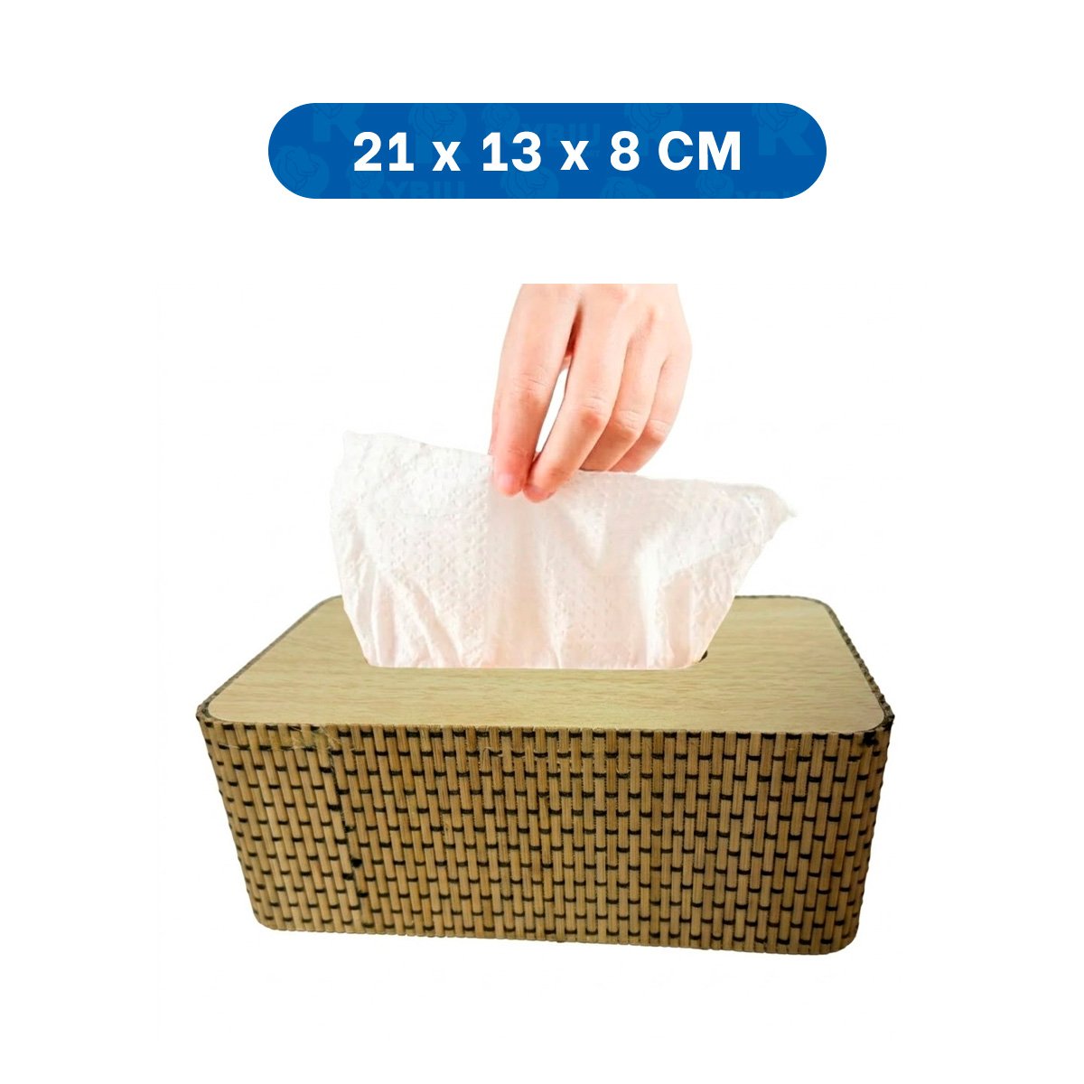 PACK2 PORTASERVILLETAS BAMBU CUADRITOS COLOR MOSTAZA PARA COCINA 21X13X8 CM - 4