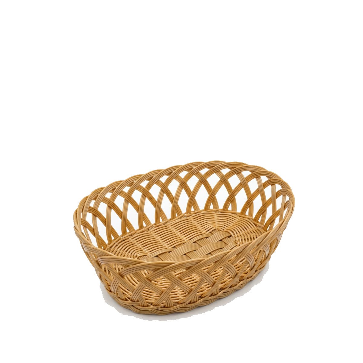 CESTA TEJIDA PARA HOGAR MOSTAZA CON FORMA OVALADA 29,5X21X10 CM YPAPEL REGALO - 1
