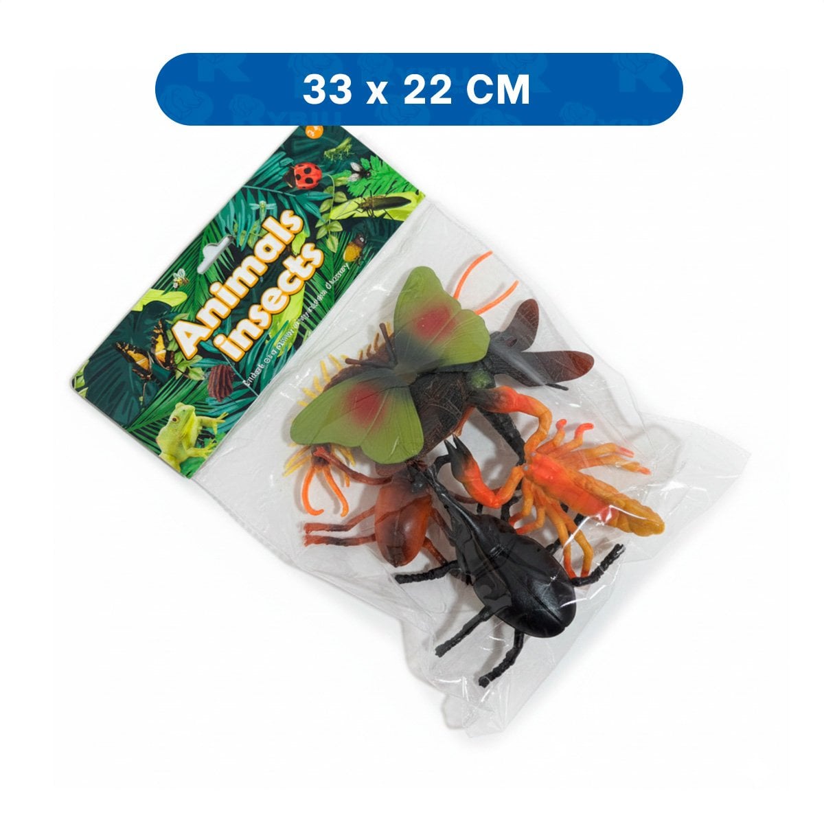PACK4 BOLSA DIDACTICA DE ANIMALES INSECTOS 6 PZS MULTICOLOR PARA USO DIARIO YPAPEL REGALO - 4