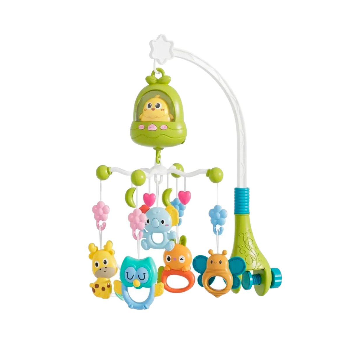 COLGANTE MUSICAL POLLO VERDE PARA CUNA Y DORMITORIO INFANTIL Y PAPEL REGALO - 1