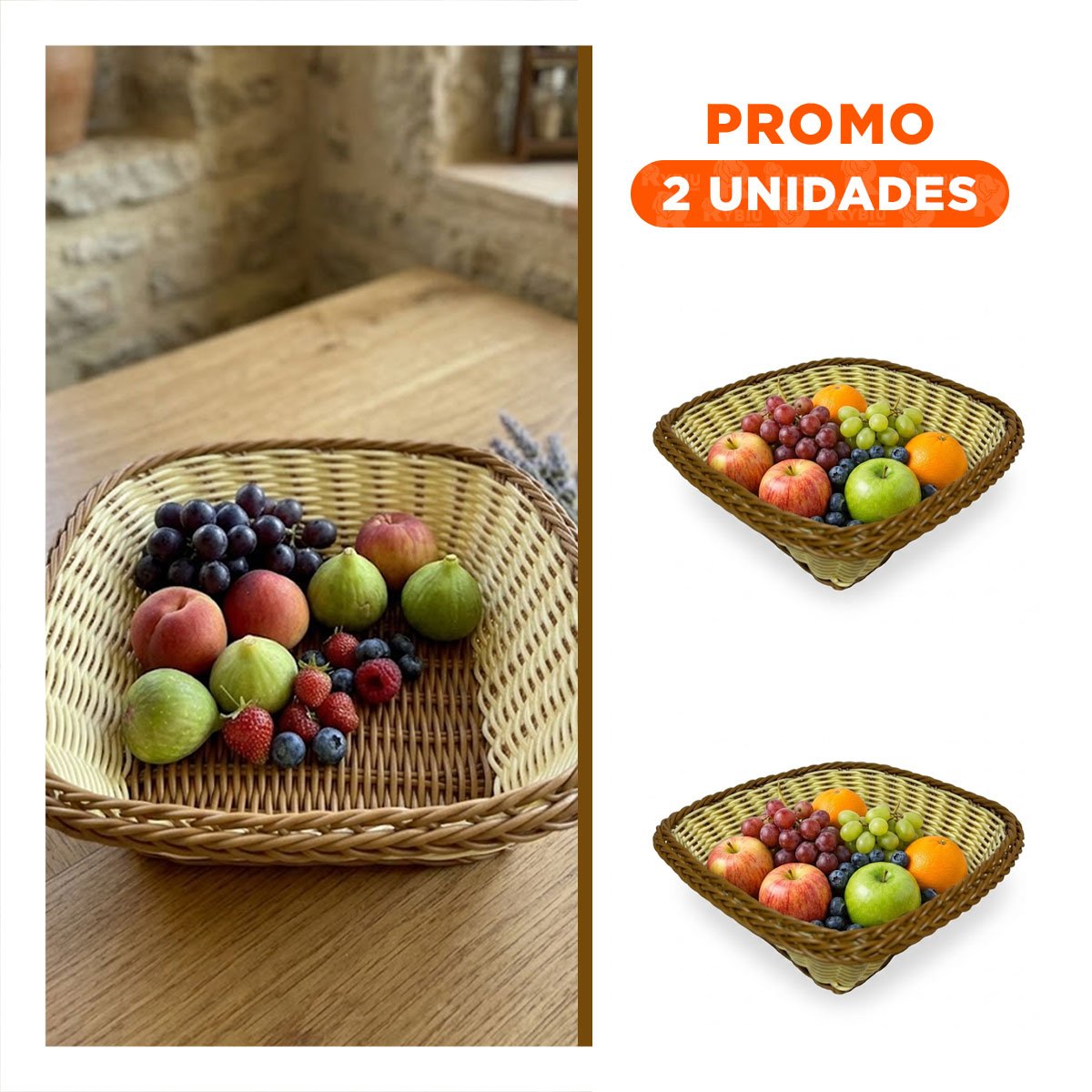 PACK2 CONTENEDOR DECORATIVO CUADRADA TEJIDO COLOR MOSTAZA Y MARRON 24X8CM YREGALO STICKER - 1
