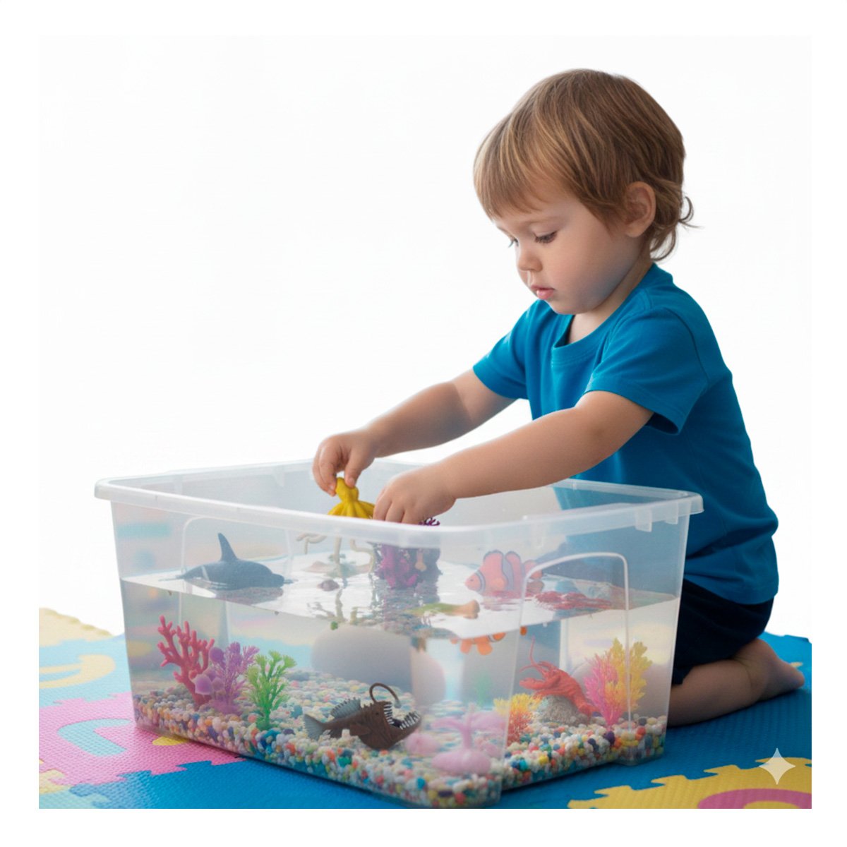 BOLSA CON ANIMALES MARINOS 14 PZS MULTICOLOR PARA APRENDIZAJE Y DIVERSION Y PAPEL REGALO - 1