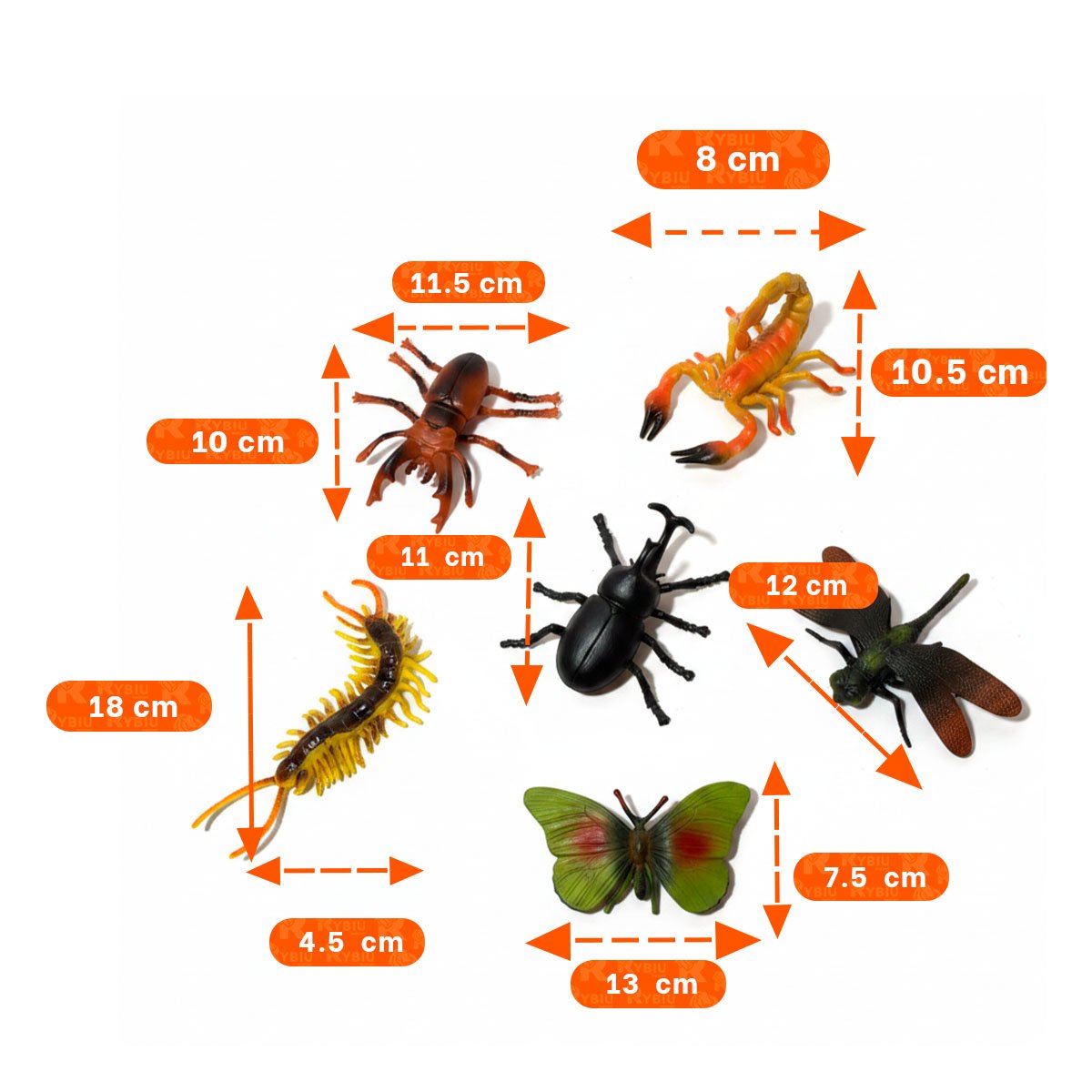 PACK2 ESTUCHE CON ANIMALES INSECTOS 6 PZS MULTICOLOR PARA APRENDIZAJE Y DIVERSION YPAPEL REGALO - 4