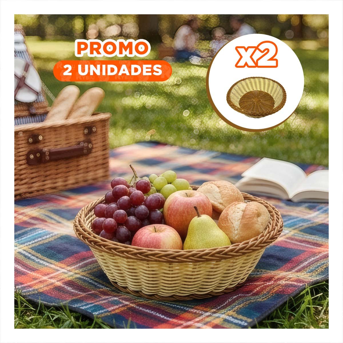 PACK2 CANASTILLA TEJIDA CIRCULAR MOSTAZA Y MARRON PARA DECORACION HOGAR 25X8CM YPAPEL REGALO - 1
