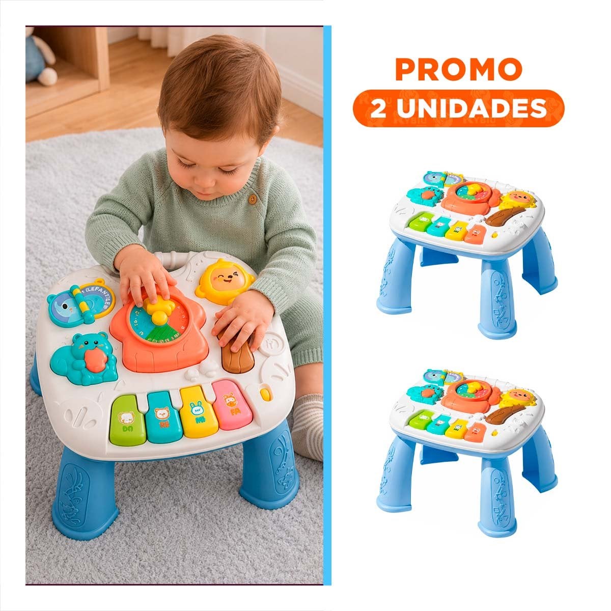 PACK2 TABLERO DE ENTRETENIMIENTO INFANTIL 25X21 CM AZUL PARA DESARROLLO CREATIVO - 1