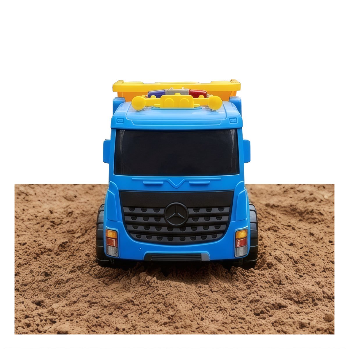 PACK4 VEHICULO DE TRANSPORTE VOLQUETE 32X16,5X20 CM AZUL Y AMARILLO PARA CASA YPAPEL REGALO - 2