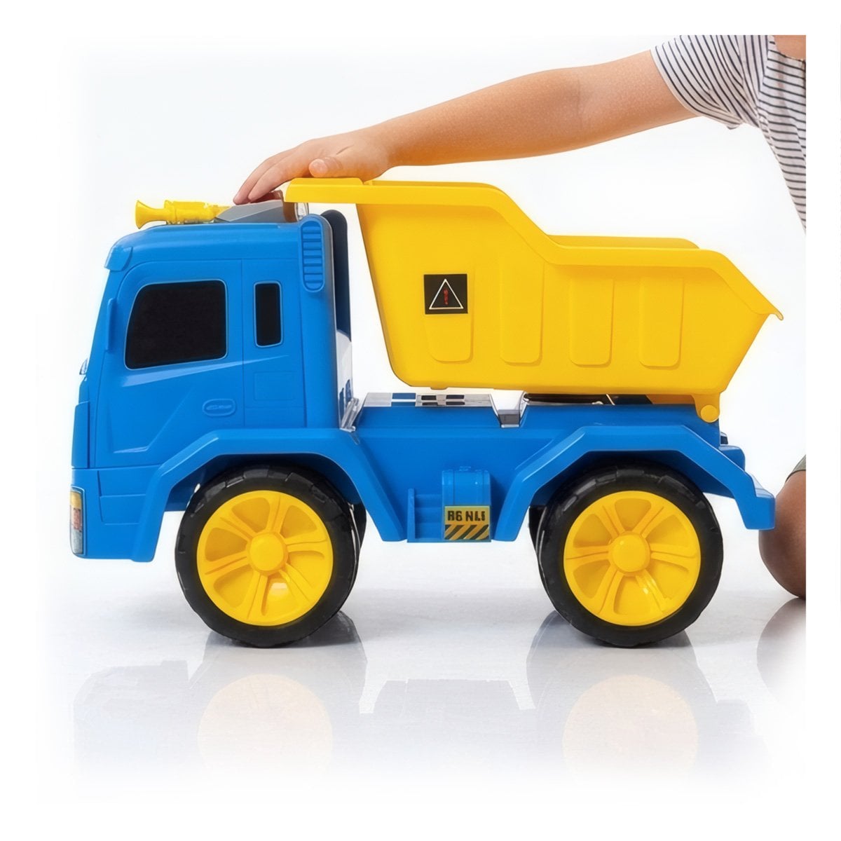 PACK2 TRANSPORTADOR DE OBRA 32X16,5X20 CM AZUL Y AMARILLO PARA ACTIVIDADES YREGALO STICKER - 2