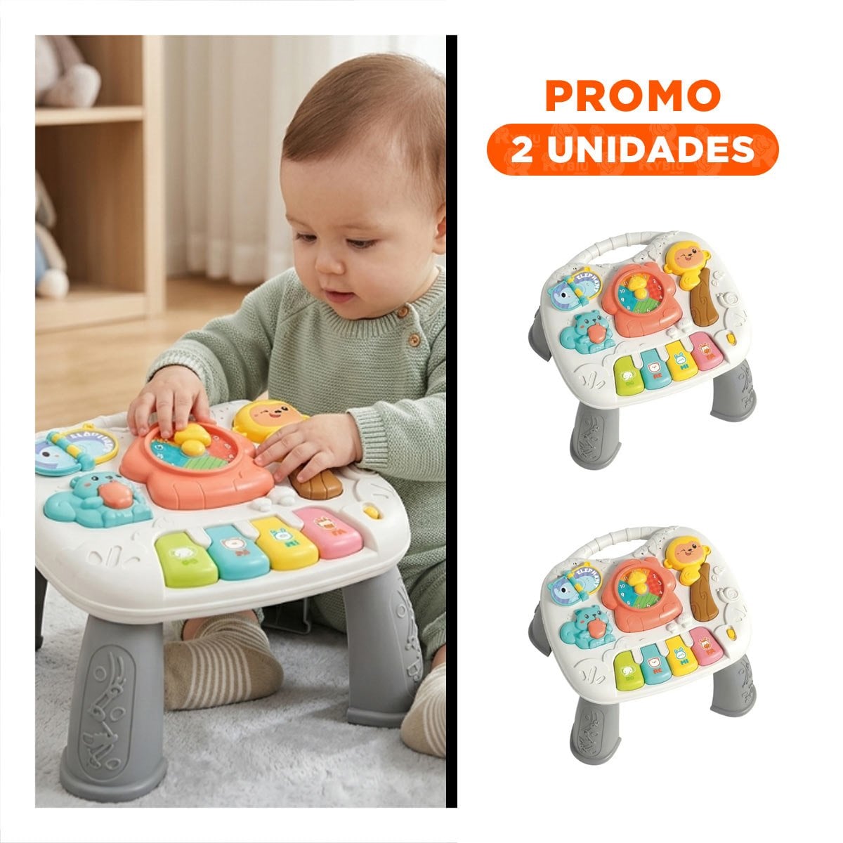PACK2 TABLERO DE ENTRETENIMIENTO INFANTIL 25X21 CM PLOMO PARA DESARROLLO CREATIVO - 1