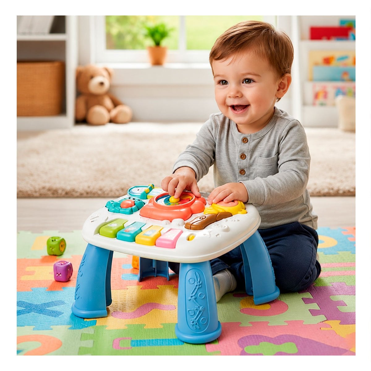 PACK4 MESA CON ACTIVIDADES EDUCATIVAS 25X21 CM COLOR AZUL PARA NINOS PEQUENOS - 2