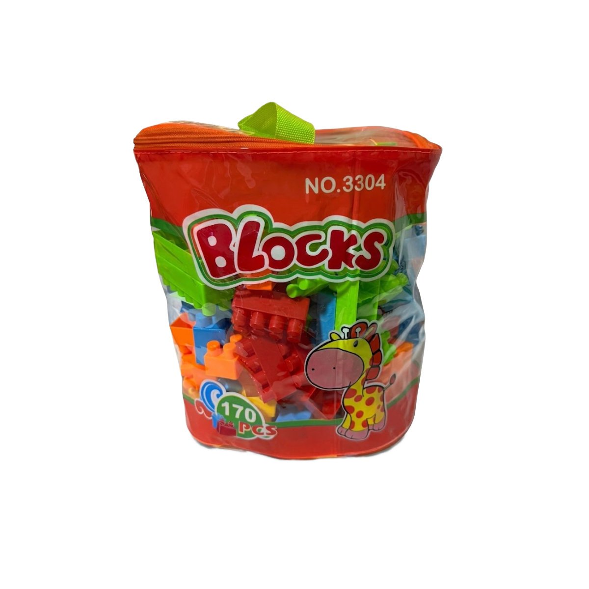 JUEGO DE BLOQUES PARA CREAR ESTRUCTURAS 170 PIEZAS CON BOLSA MULTICOLOR NARANJA Y PAPEL REGALO - 1