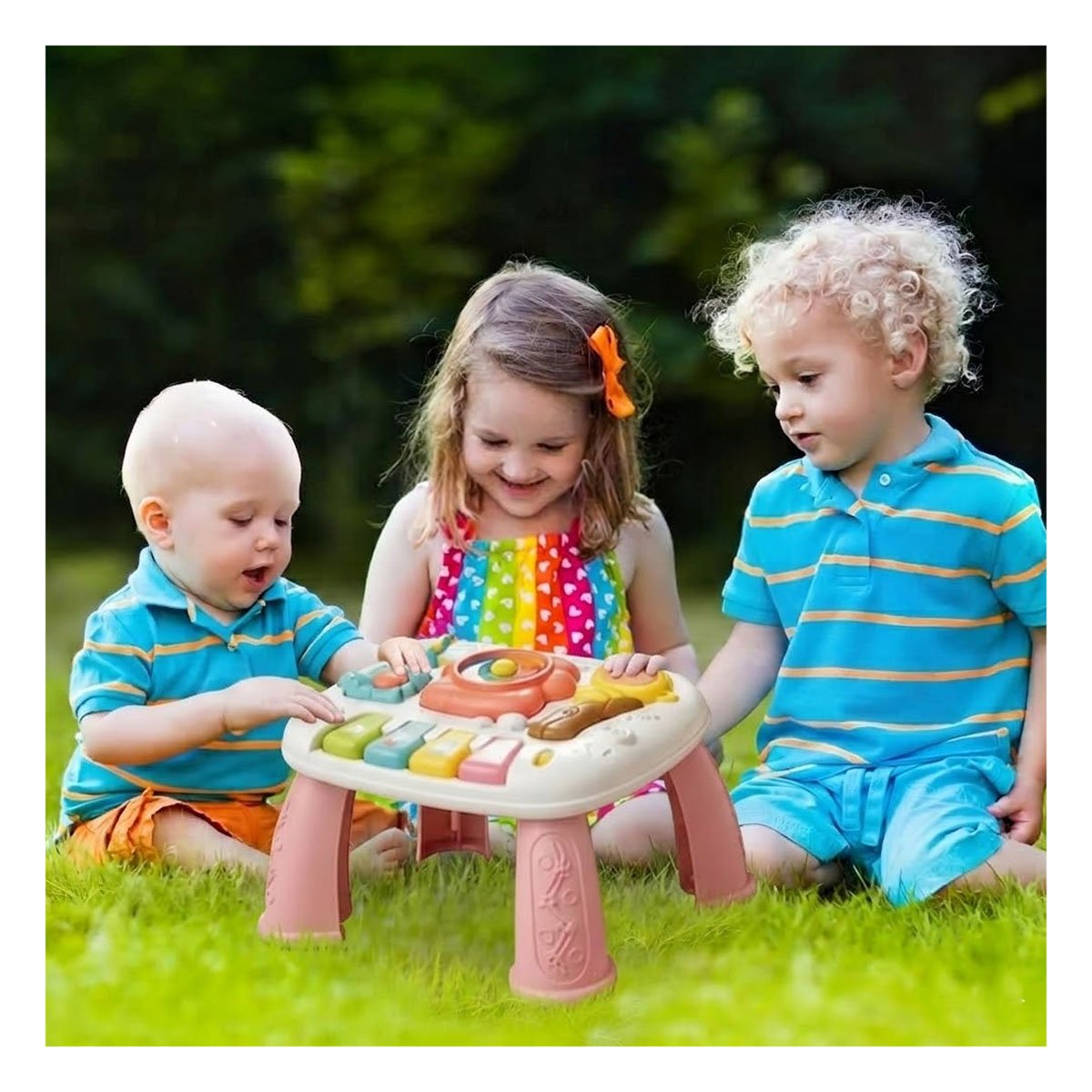 PACK4 TABLERO DE ESTIMULACION INFANTIL COLOR ROSADO 25X21 CM CON JUEGOS YPAPEL REGALO - 5