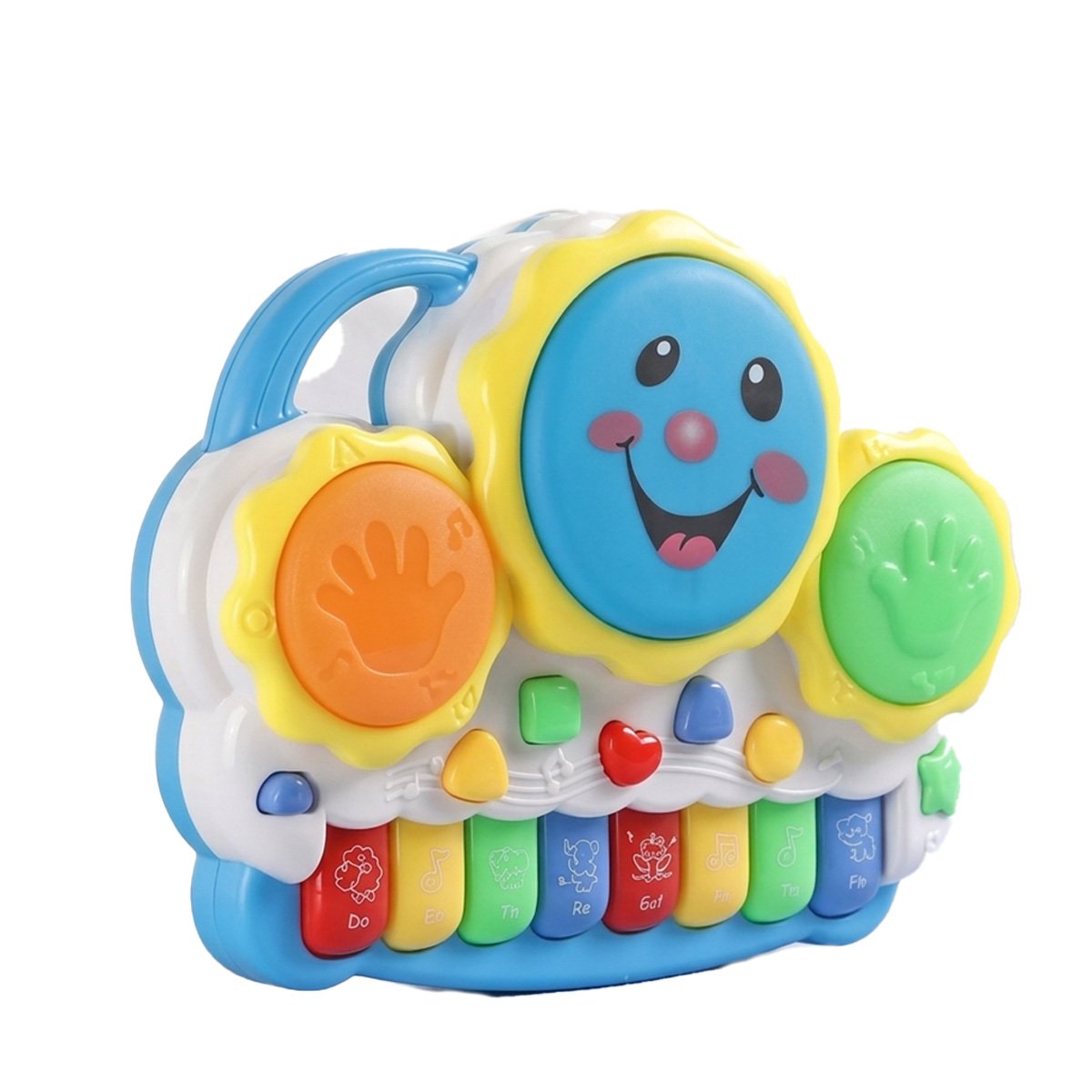 PACK2 SINTETIZADOR PARA ACTIVIDADES MUSICALES SOL DRUM KEYBOARD VERDE Y NARANJA YREGALO STICKER - 2
