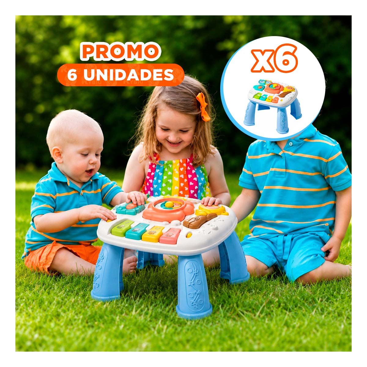 PACK6 TABLERO INFANTIL PARA JUEGOS CREATIVOS 25X21 CM COLOR AZUL DIDACTICO YREGALO STICKER - 1
