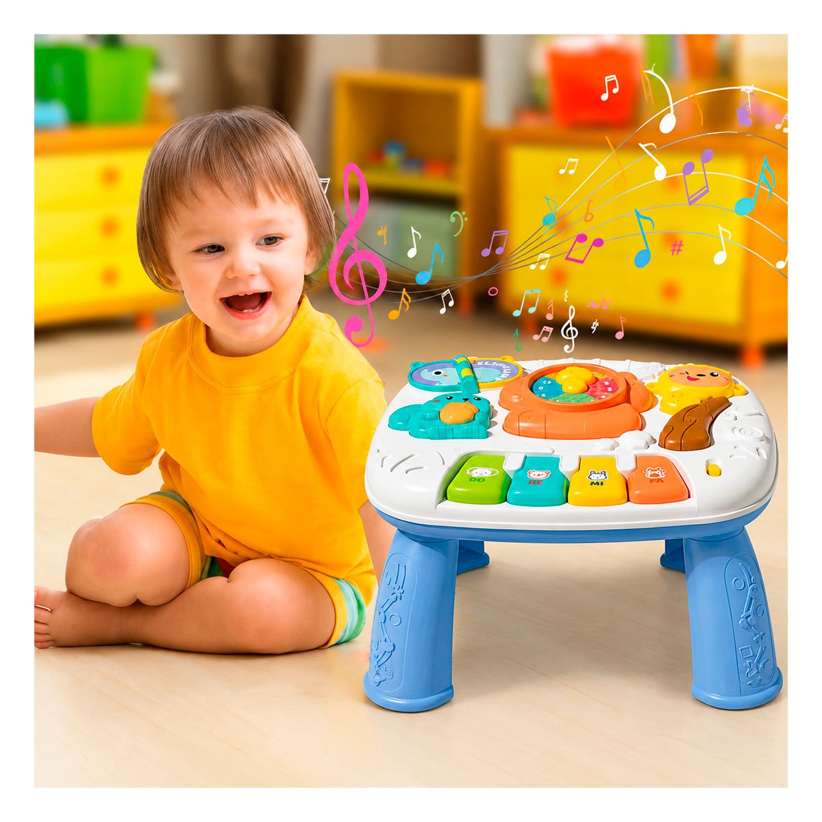 MESA PARA ACTIVIDADES INFANTILES 25X21 CM COLOR AZUL CON JUEGO DIDACTICO - 2
