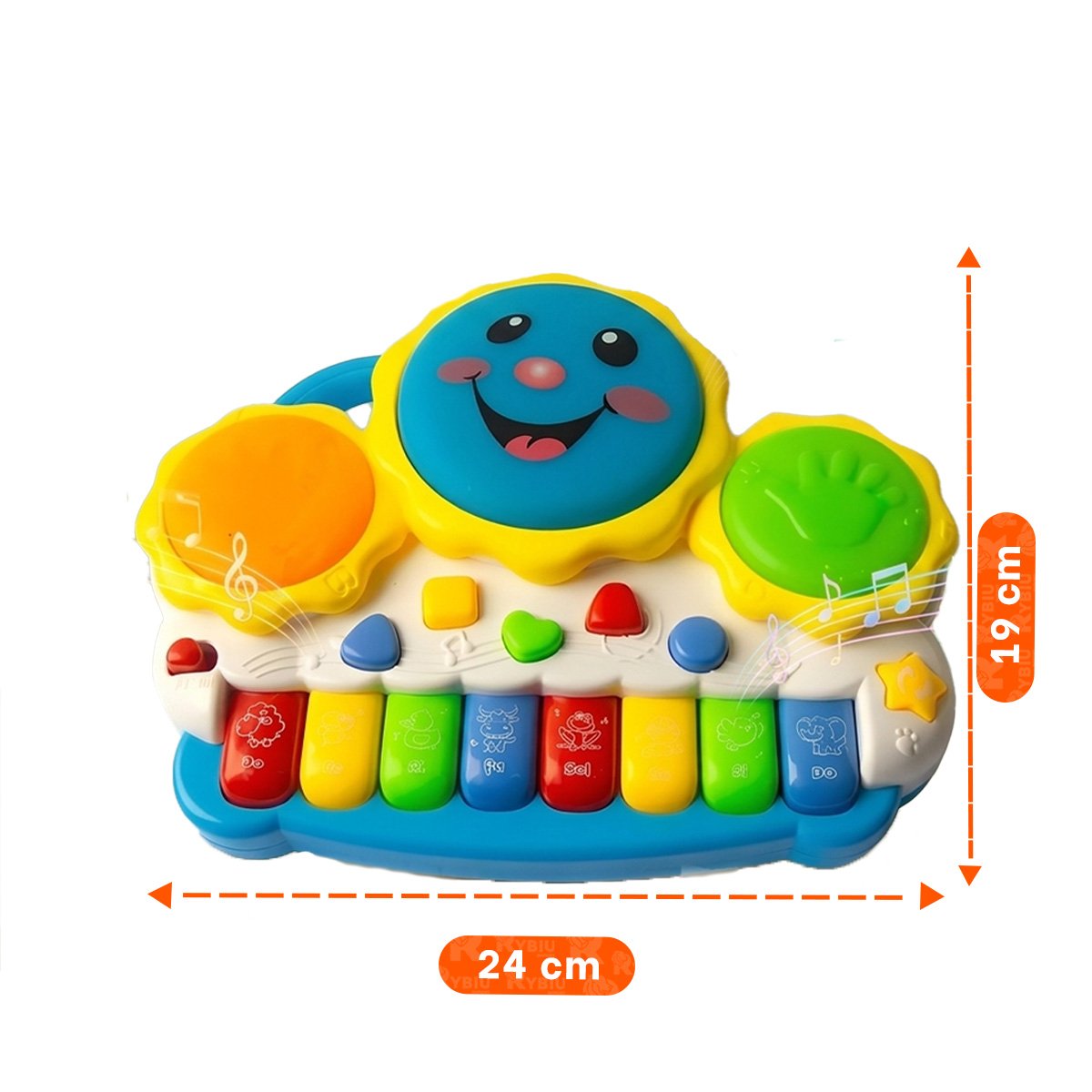 PACK2 TECLADO PARA INICIACION MUSICAL SOL DRUM KEYBOARD VERDE Y NARANJA INFANTIL - 4