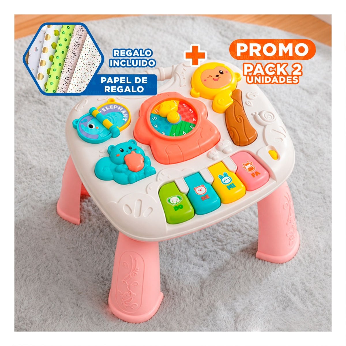PACK2 CENTRO DIDACTICO COLOR ROSADO 25X21 CM PARA EXPLORAR NUEVAS ACTIVIDADES YPAPEL REGALO - 1