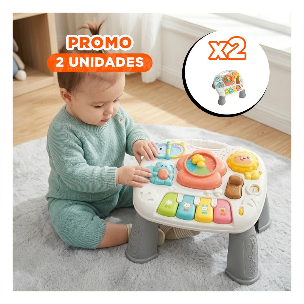 PACK2 PANEL INTERACTIVO 25X21 CM INFANTIL COLOR PLOMO PARA JUEGO Y APRENDIZAJE YREGALO STICKER - 1