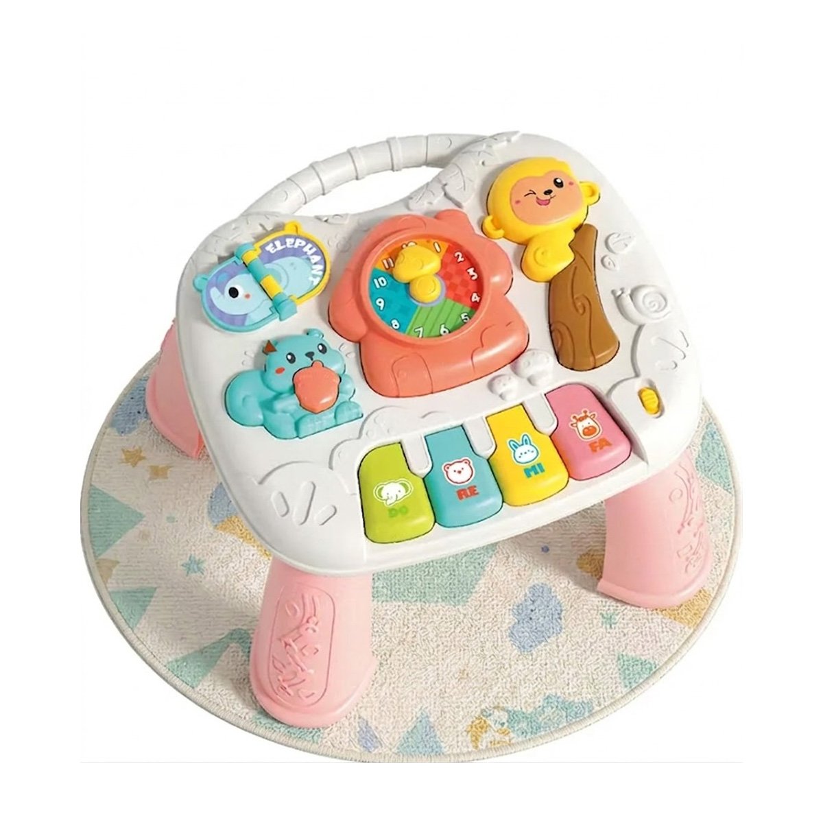 CENTRO RECREATIVO INFANTIL COLOR ROSADO 25X21 CM CON JUEGOS EDUCATIVOS Y REGALO STICKER - 3