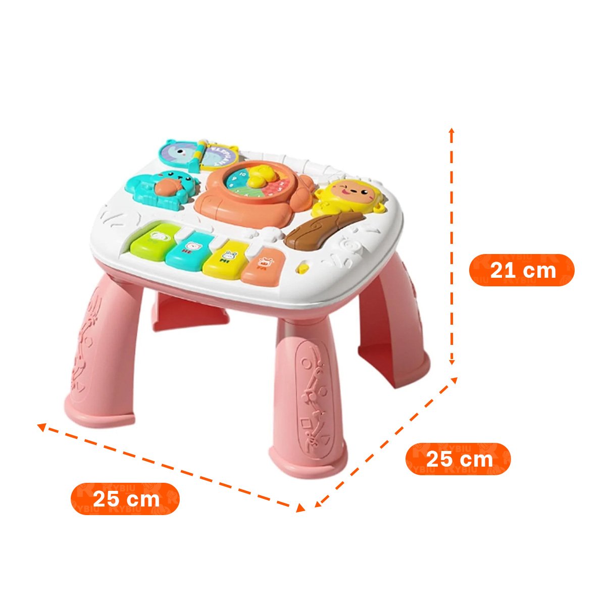 CENTRO RECREATIVO INFANTIL COLOR ROSADO 25X21 CM CON JUEGOS EDUCATIVOS Y REGALO STICKER - 4