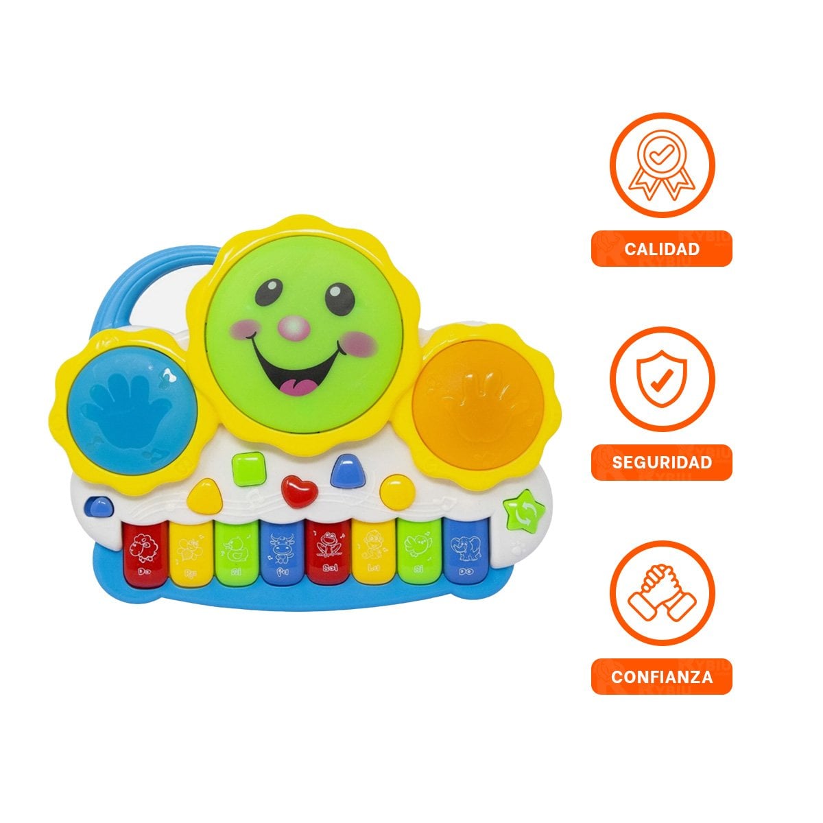 PACK6 INSTRUMENTO PARA DESARROLLAR LA CREATIVIDAD SOL DRUM AZUL Y NARANJA YREGALO STICKER - 2