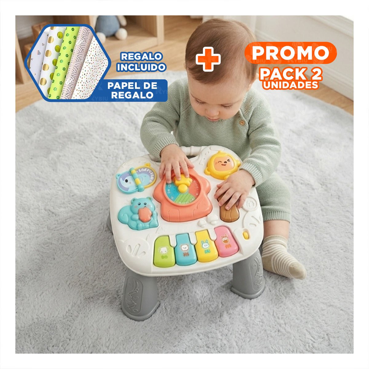 PACK2 CENTRO DIDACTICO COLOR PLOMO 25X21 CM PARA EXPLORAR NUEVAS ACTIVIDADES YPAPEL REGALO - 1