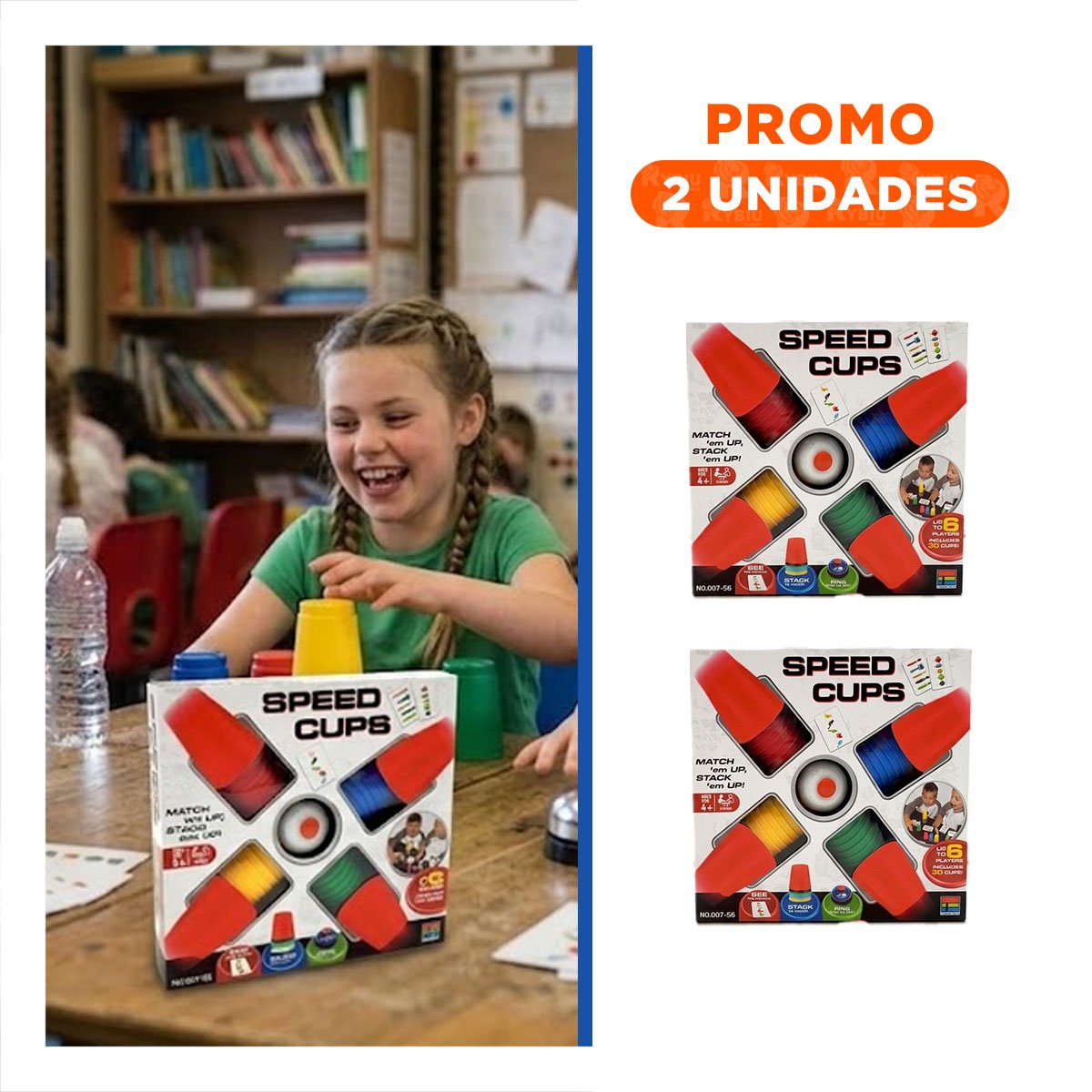 PACK2 PAQUETE CON VASOS PARA RETOS DE RAPIDEZ MULTICOLOR Y DESTREZA MANUAL - 1