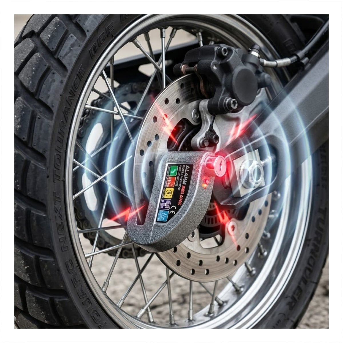 PACK2 SEGURO COLOR PLOMO CON SISTEMA DE SEGURIDAD Y BLOQUEO PARA MOTO YPAPEL REGALO - 5