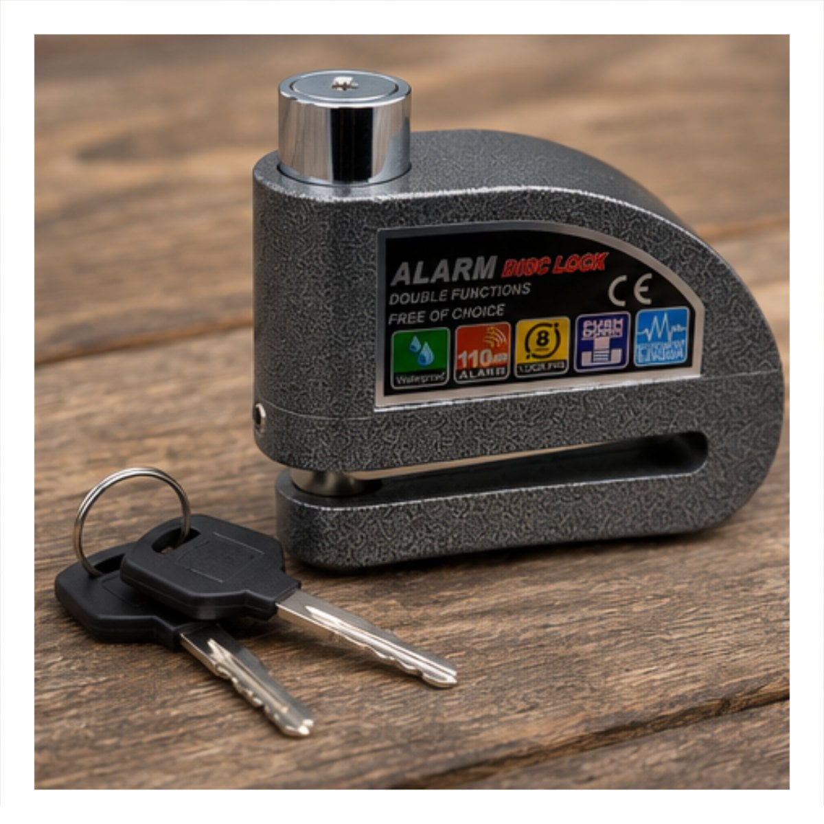 PACK4 CANDADO COLOR PLOMO CON SISTEMA SONORO PARA DISCO DE MOTO Y SEGURIDAD - 2