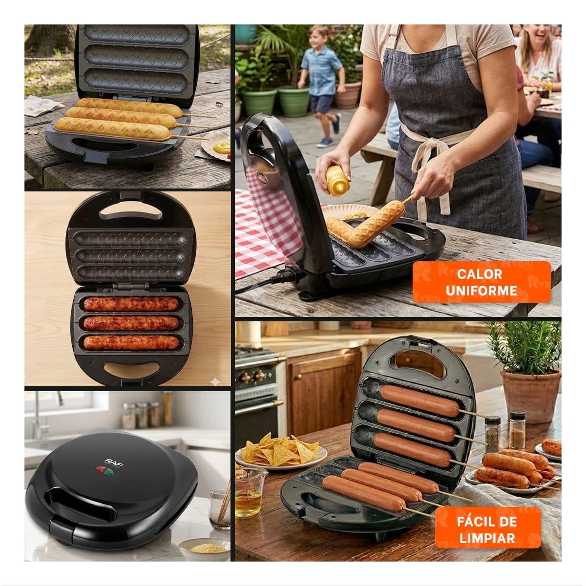 MAQUINA PARA COCINA RAPIDA COLOR NEGRO EN PREPARACION DE CORNDOG Y YOGUIS YLIGAS REGALO - 5