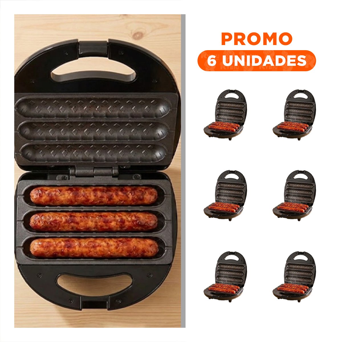 PACK6 EQUIPO COLOR NEGRO PARA ELABORACION RAPIDA DE CORNDOG Y YOGUIS - 1