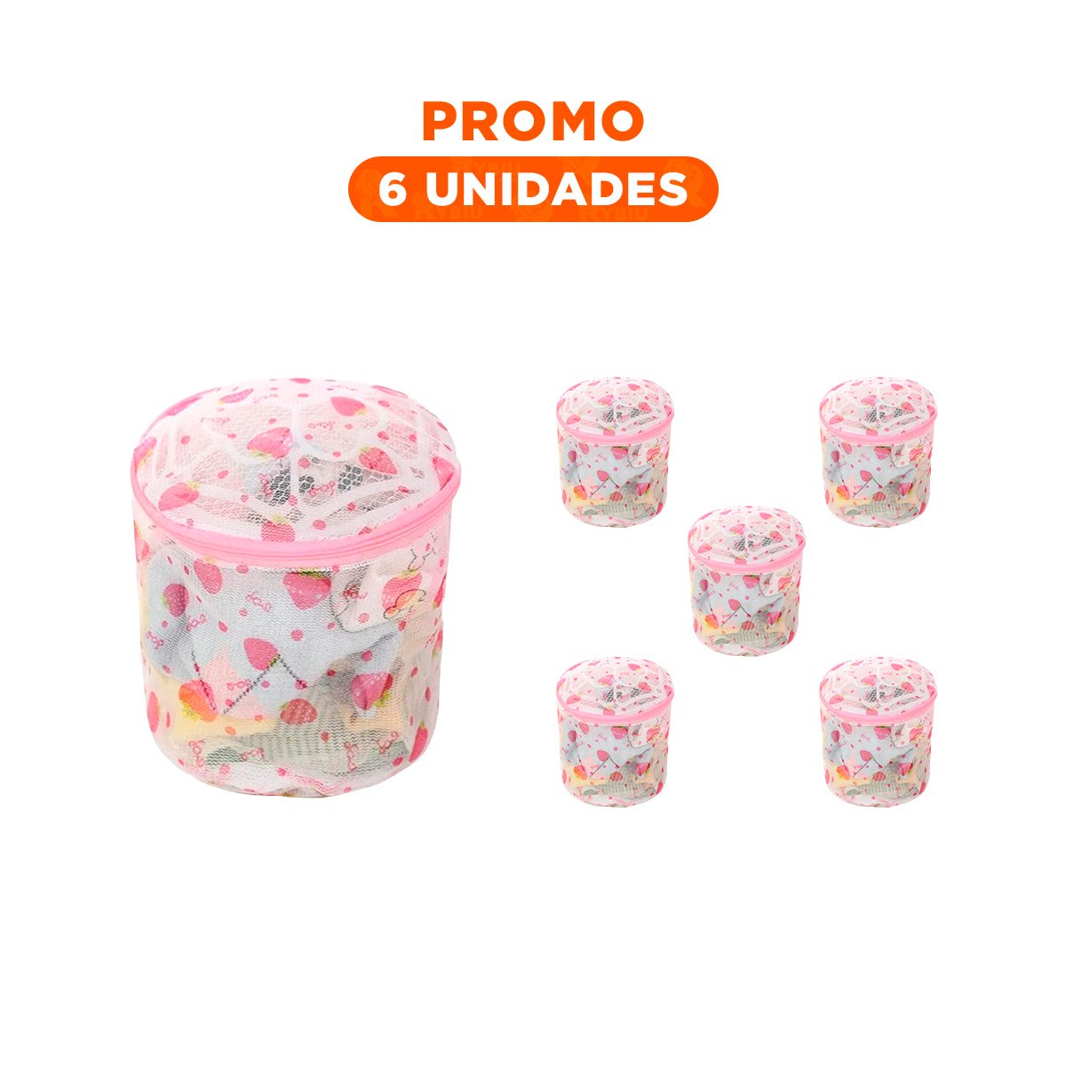 PACK6 COBERTOR MALLA LAVADORA ROPA DISENO CILINDRO BLANCO CON FRESAS FIRME - 1