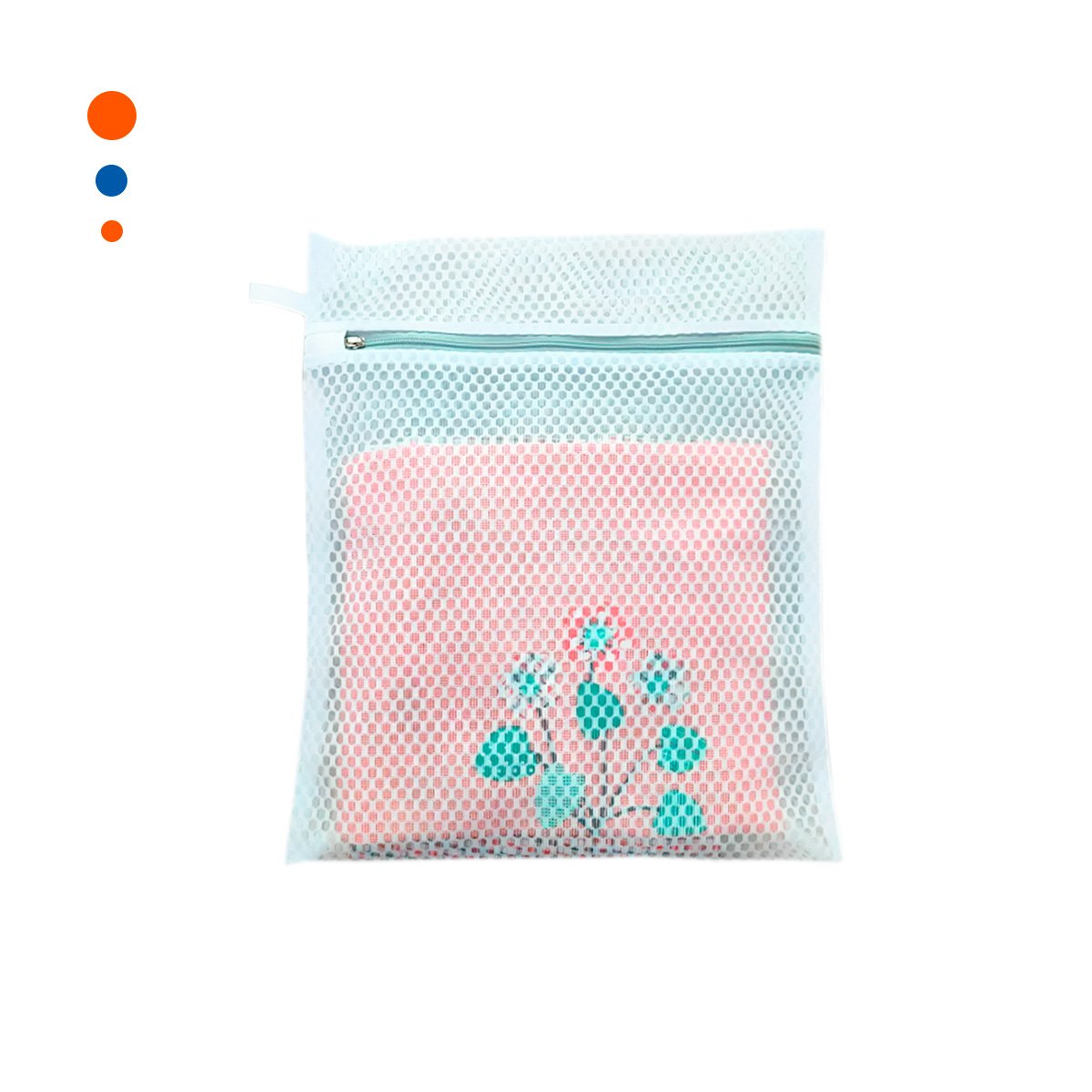 PACK12 CONTENEDOR MALLA LAVADORA ROPA DISENO RECTANGULAR 40X30CM CELESTE FIRME YREGALO STICKER - 2