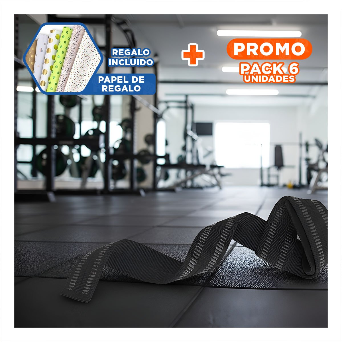 PACK6 BANDA COMODA 61X3.8CM NEGRO PARA ENTRENAMIENTO YPAPEL REGALO - 1