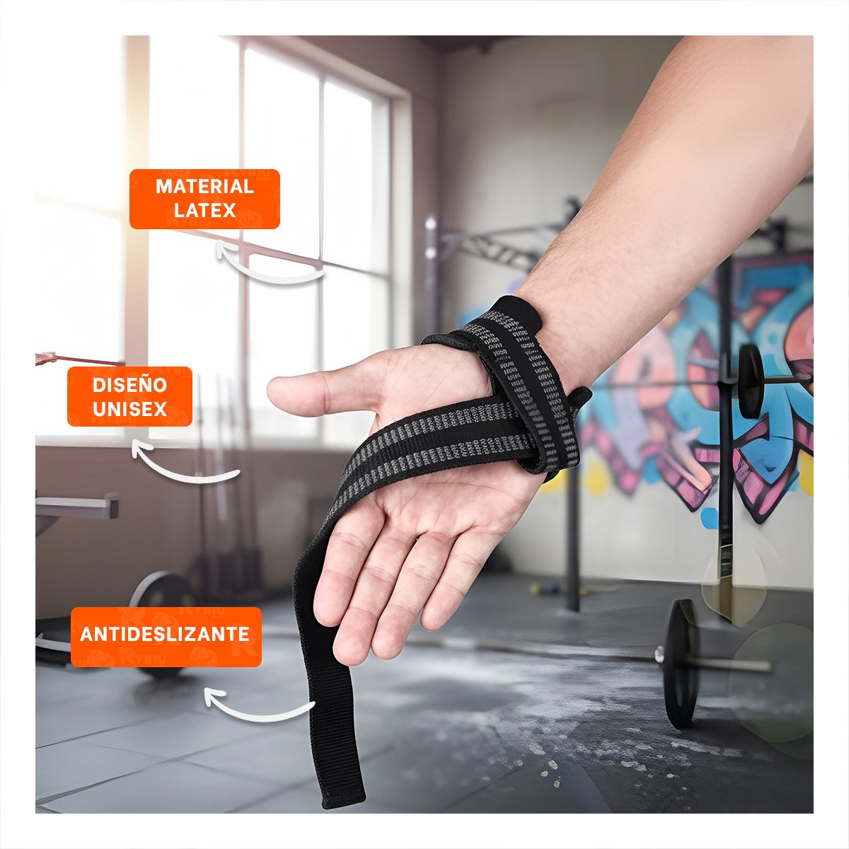 PACK6 BANDA COMODA 61X3.8CM NEGRO PARA ENTRENAMIENTO YPAPEL REGALO - 2