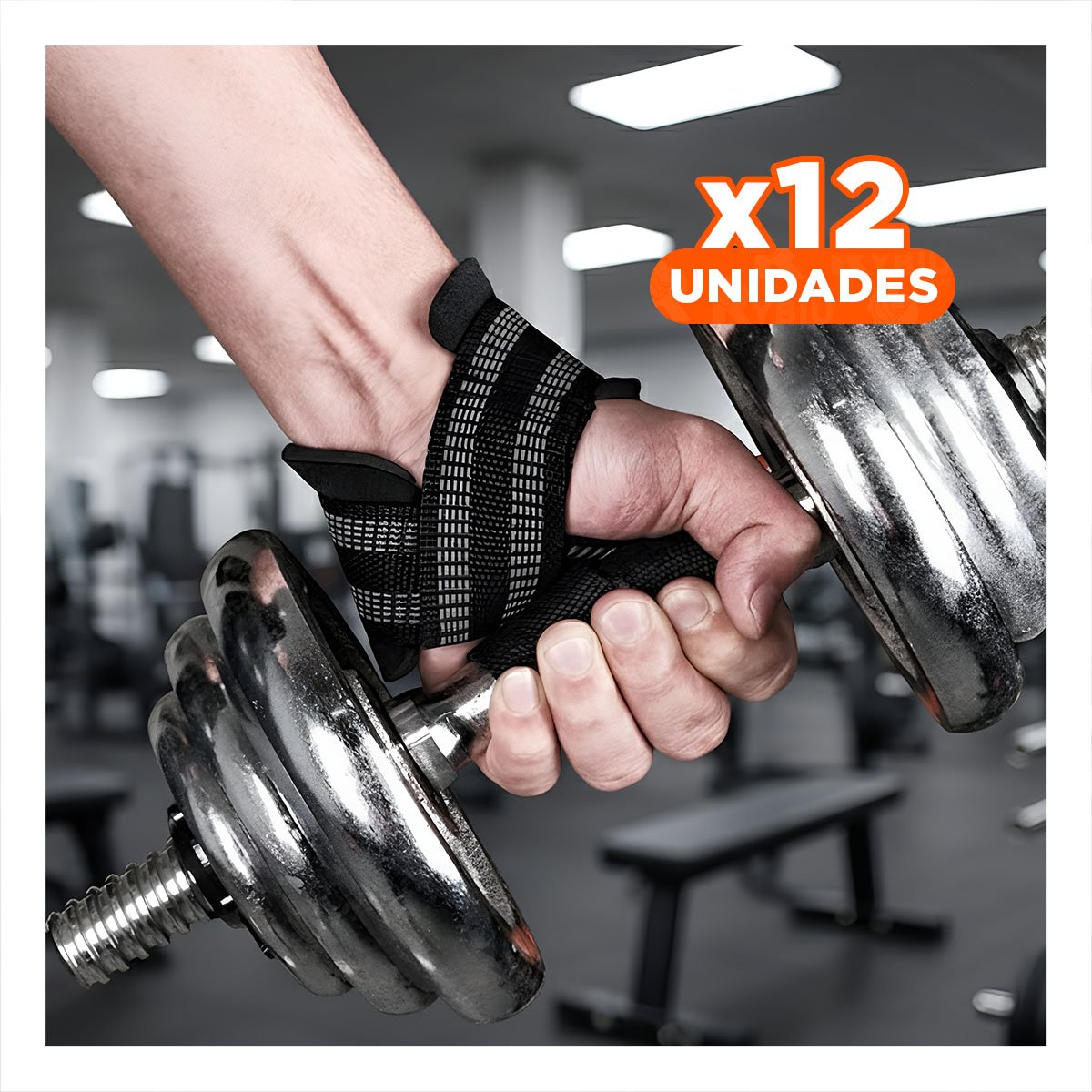 PACK12 CORREA DEPORTIVA 61X3.8CM NEGRO PARA FUERZA - 1