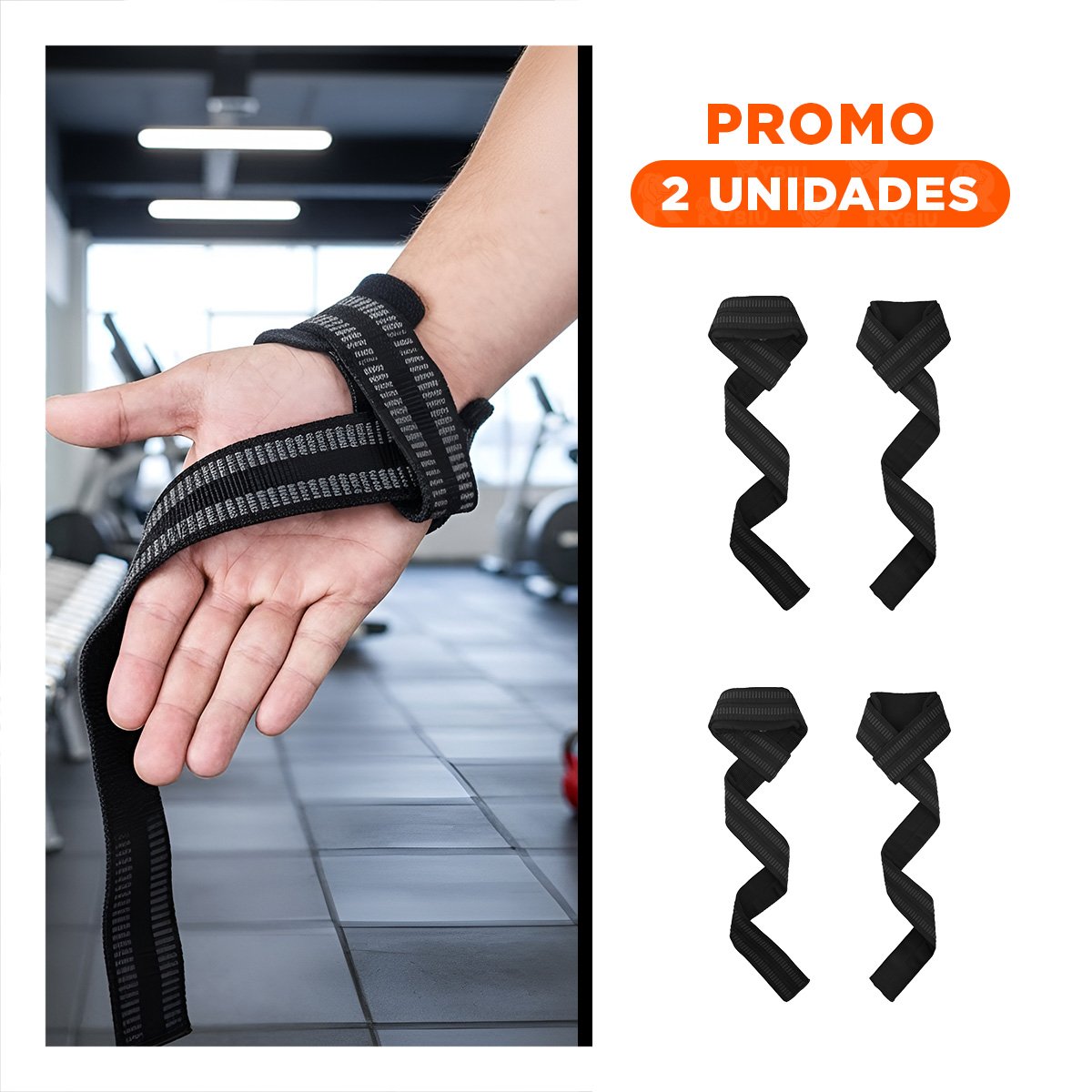 PACK2 CINTA FUNCIONAL 61X3.8CM NEGRO PARA PESAS - 1
