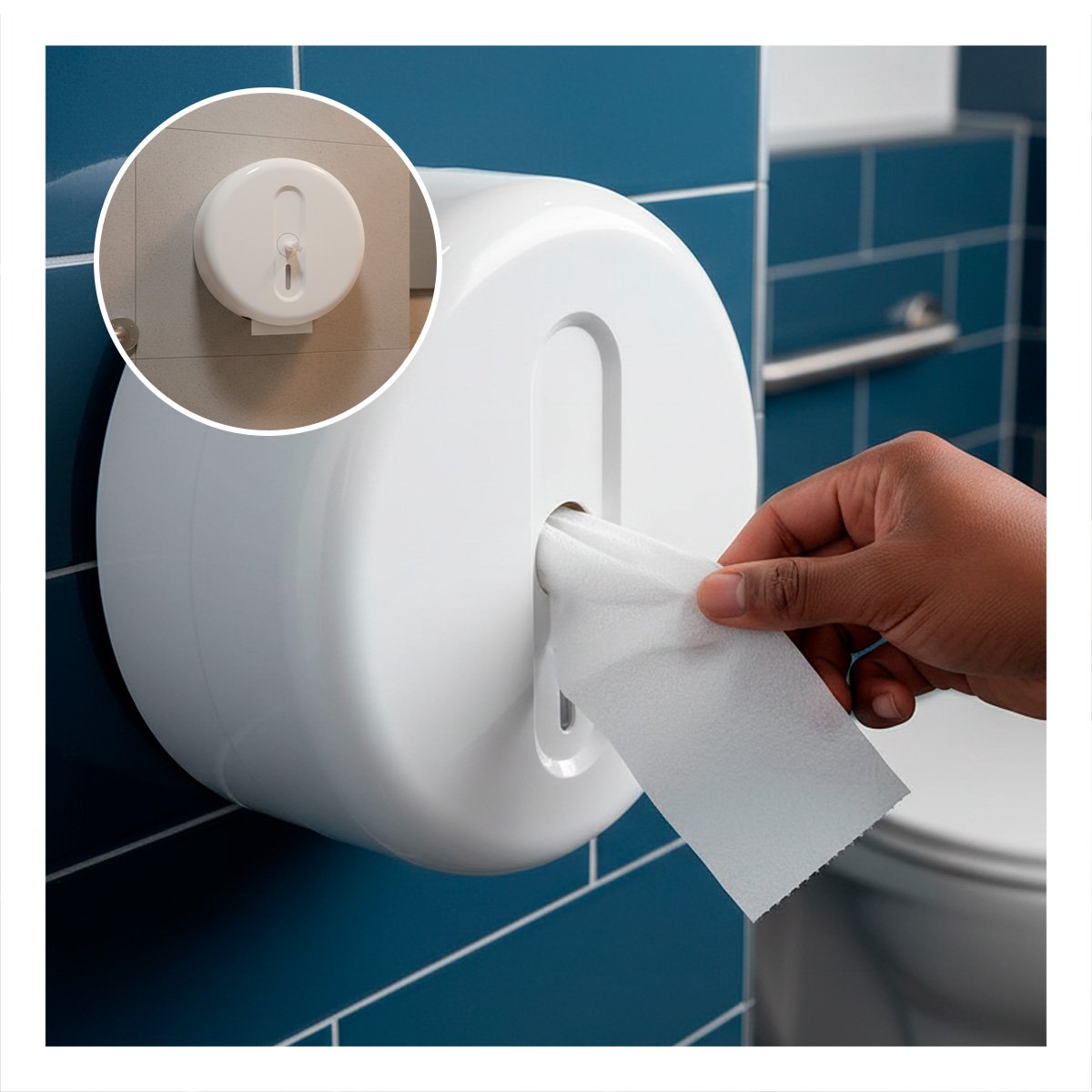 PACK2 ORGANIZADOR PAPEL HIGIENICO BLANCO JUMBO CIRCULAR PARA USO DIARIO - 5